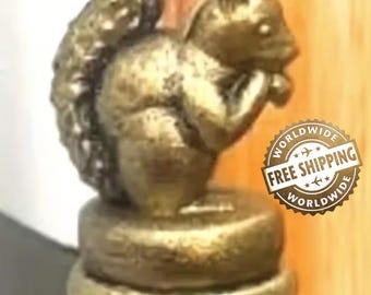 1Pc Bronze Animal Door Hinges Figurines – Squirrel Magnetic Cabinet Decorative Statue for Home, Office Decor, Festival Decor, Bird, Bee, Bat