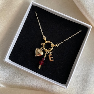 Collar personalizado, hecho a mano, bañado en oro, regalo, colgante oro, collar con nombre, collar con colgante, regalo novia