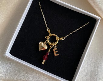 Collar personalizado, hecho a mano, bañado en oro, regalo, colgante oro, collar con nombre, collar con colgante, regalo novia