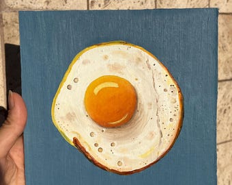 Spiegelei Ölgemälde: Kleines Küche Stillleben Kunstwerk von AymelekArt