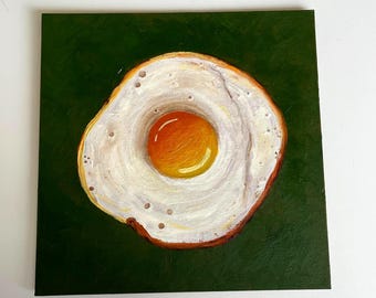 Spiegelei Ölgemälde: Kleines Küche Stillleben Kunstwerk von AymelekArt