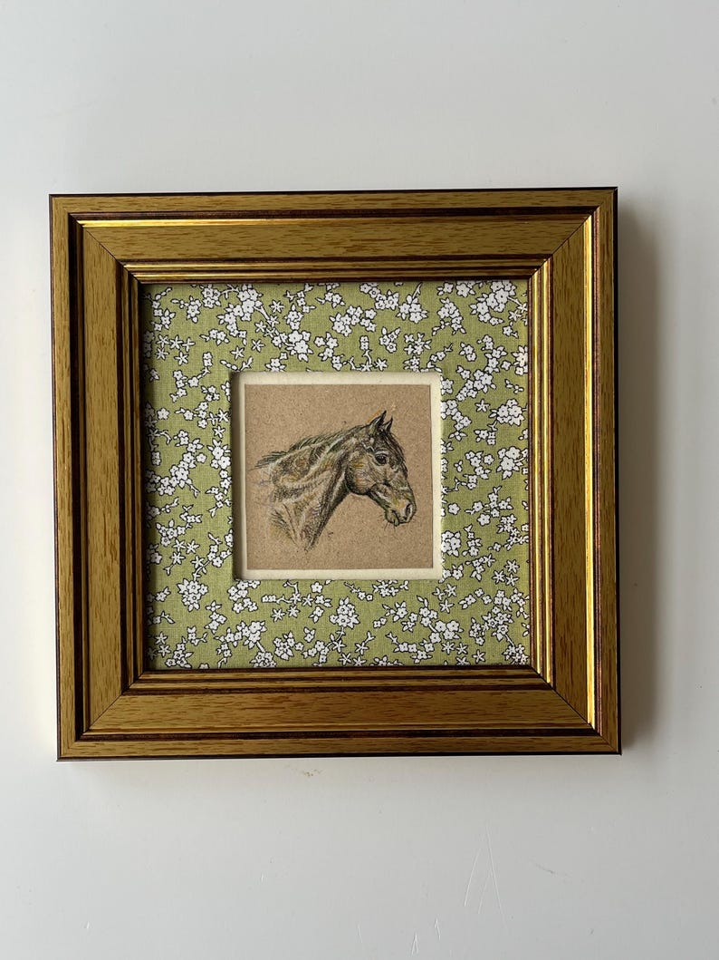 Hand-drawn Horse Art, Free Horses Collection- Wild Horse, Golden Frame ...