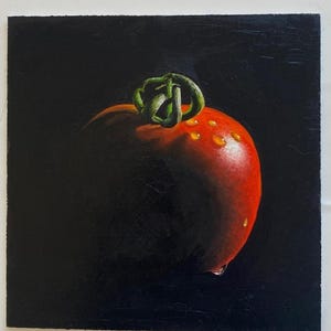 Tomato Painting Kitchen Wall Art Original Oil Painting Realistic Food painting Vegetable Still Life Painting by AymelekArt