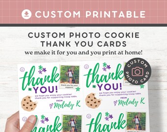 Scout Cookie Sale Cards Printable | Print at Home PDF with Custom QR Code | 4 per Page | Wagon Sales | Digital Download