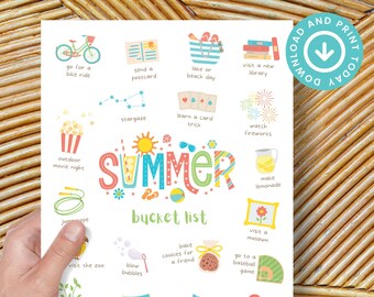 Summer Family Bucket List Printable: Eclectic Activities (Digital Download)