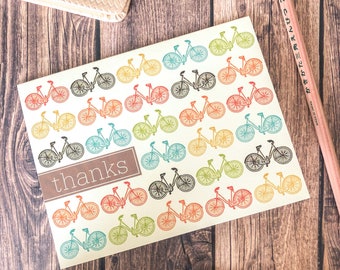 Bicycle Thank You Greeting Cards - For Bikes, Cyclists, Pelotonia, Charity Bike Rides, Cycling, Stationery, Nancy by Two Poodle Press