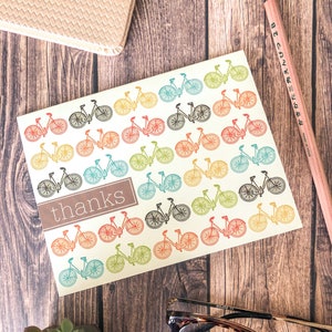 Bicycle Thank You Greeting Cards For Bikes, Cyclists, Pelotonia, Charity Bike Rides, Cycling, Stationery, Nancy by Two Poodle Press image 1