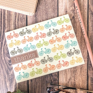 Tarjetas de felicitación de agradecimiento para bicicletas - Para bicicletas, ciclistas, Pelotonia, paseos benéficos en bicicleta, ciclismo, papelería, Nancy por Two Poodle Press