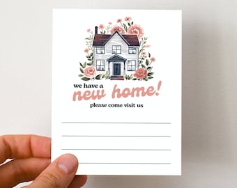 New Address Cards, 30 Moving Announcements with Envelopes - New Home Cards with Floral Farmhouse, Just Moved Cards, We've Moved