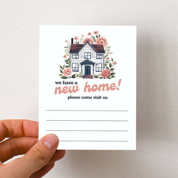 New Address Cards, 30 Moving Announcements with Envelopes - New Home Cards with Floral Farmhouse, Just Moved Cards, We've Moved