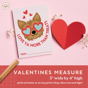 Valentine Classroom Printable Cards, Dog Valentines for Girls and Boys, Unisex Valentines for Class, Valentines for School, Instant Download image 2