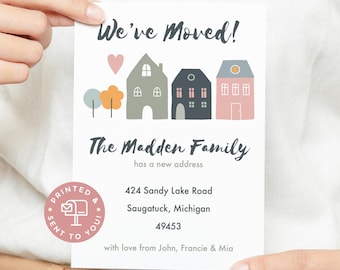 Farmhouse Moving Announcement: Custom New Address Card with Envelopes