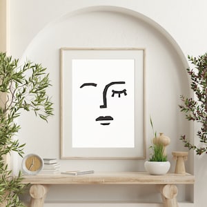 Abstract Face Art Print: Black and White Pop Art (Digital Download)