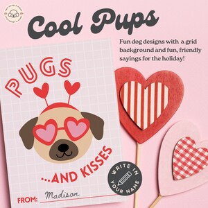 Valentine Classroom Printable Cards, Dog Valentines for Girls and Boys, Unisex Valentines for Class, Valentines for School, Instant Download image 6