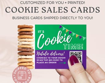 Scout Cookie Business Cards with QR Code: Printed & Shipped