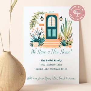 We Have a New Home Moving Announcement, Custom Printed New Address Card with Envelopes, Bohemian Cottage We&#39;ve Moved - Moving Postcard
