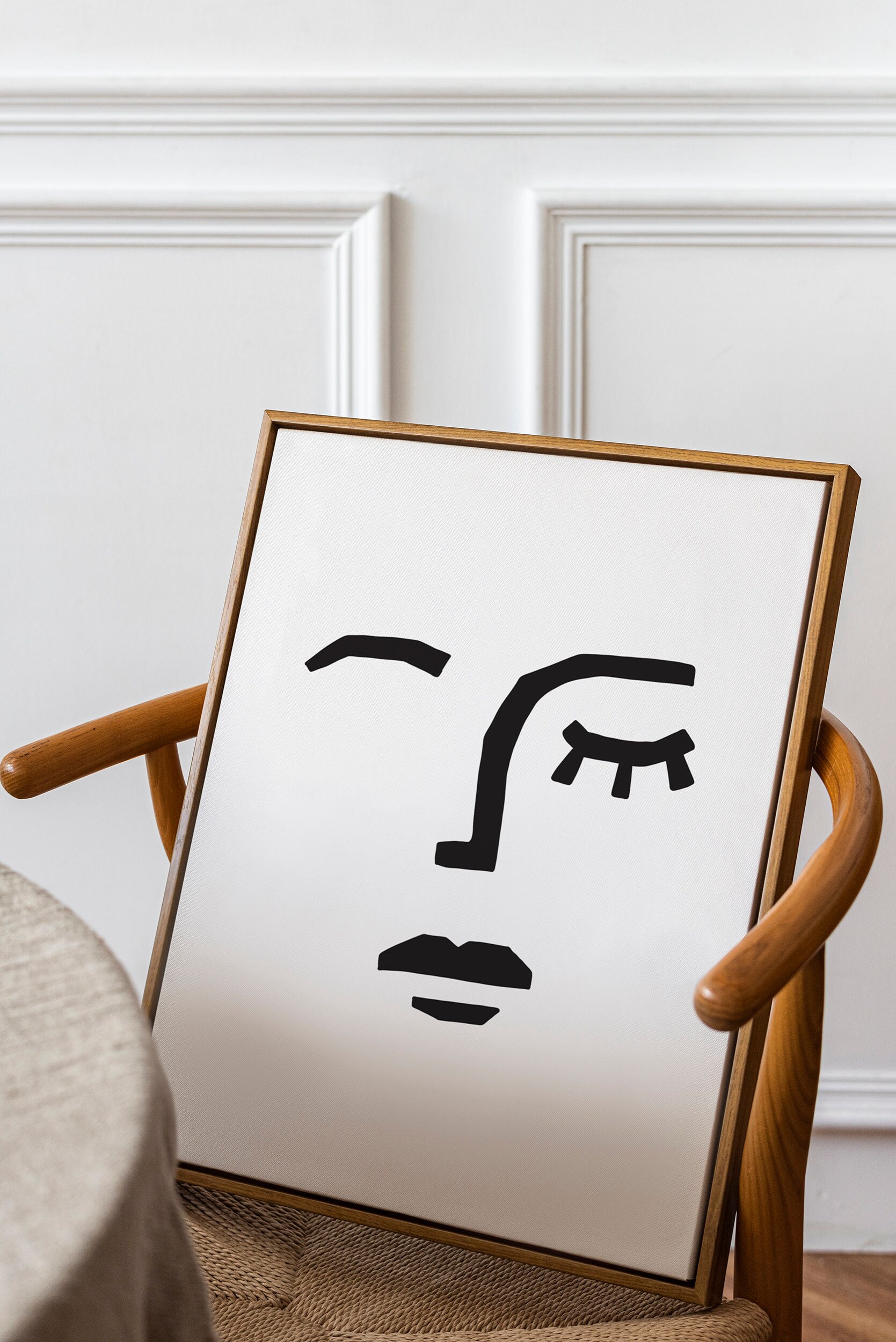 Black and White Abstract Face Art Print Pop Culture Wall Art Etsy