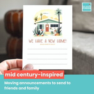 Moving Announcements with Envelopes 30 New Address Cards with California Style, Moving Notecards, Fill-in Moving Cards with Beach House image 2