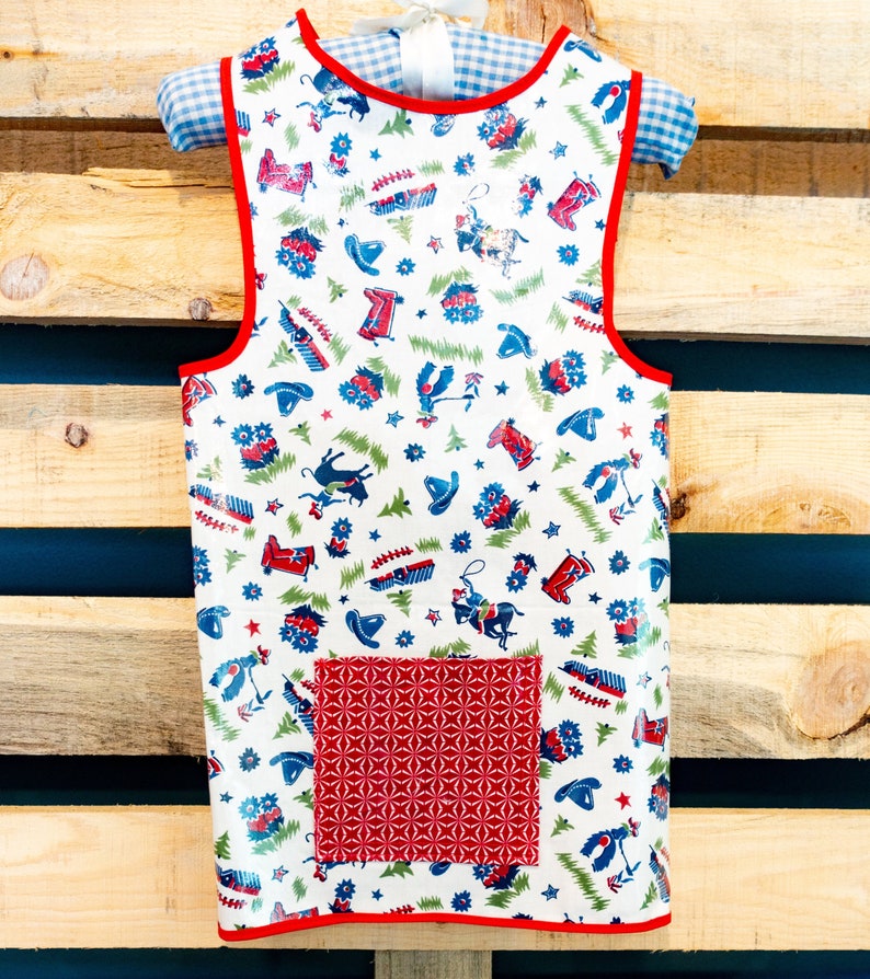 Art Smock Apron Western Wipe Clean Vinyl Apron Fits Size Etsy