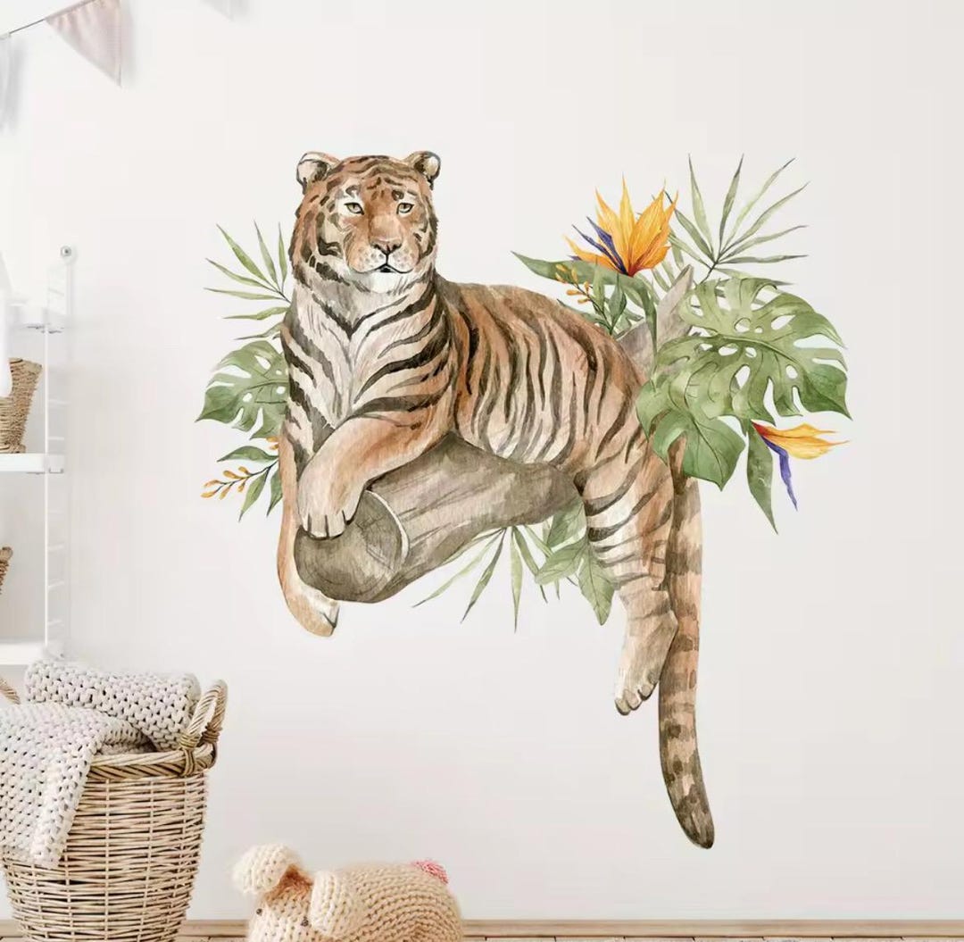 Watercolor Safari Animals Wall Decal Set Peel & Stick Nursery Decor ...