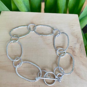sterling silver large link bracelet