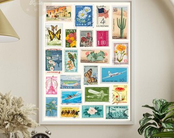 Cute Coastal Cowgirl Stamp Digital Art Background