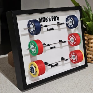 Mini PR Wall – Custom Weightlifting Tracker for Powerlifting & CrossFit | Mini Barbell Display