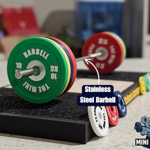 Mini Weightlifting Platform: Stainless Steel Barbell, PR Tracker