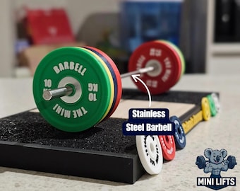 Mini Weightlifting Platform: Stainless Steel Barbell, PR Tracker