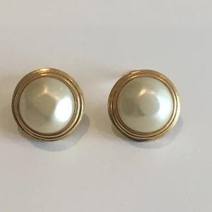 Authentic Chanel Gold Tone Earrings [1970s] Made In France.