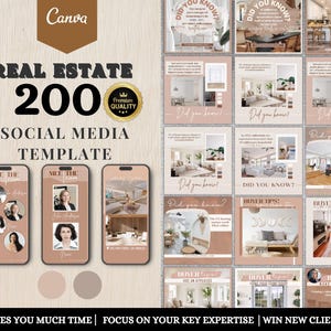 200 Real Estate Instagram Post + Story + Highlights Templates for Canva | Luxury Realtor Templates | Instagram Canva Template