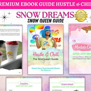 Shaved Ice Business template, Snow Business Start Up Guide, food menu, E-book template menu, Instagram template, ig template, snow Business