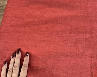 Brick red 100% Linen sold by the half yard | Lightweight linen for apparel and home decor