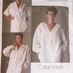 Vintage VOGUE Pattern # 1509 American Designer CALVIN KLEIN Size 10 Misses Blouse Sewing Pattern, Vintage Pattern