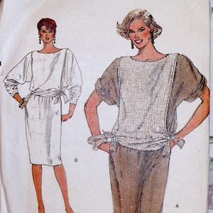 Vintage Vogue 9024 Misses&#39; Dress Size (14-16-18) Sewing Pattern, Women&#39;s Dress Pattern with OverBodice & 2 Sleeve Lengths VERY EASY