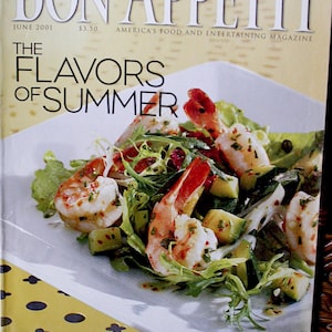 BON APPETIT Magazine June 2001 Recipe Vintage Book, America&#39;s Food And Entertaining Magazine, The Flavors of Summer Recipes