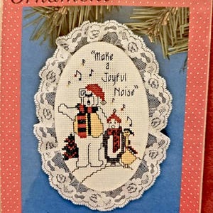 CHRISTMAS Kit, A Joyful Noise Lace Ornament, Counted Cross Stitch Kit, #S