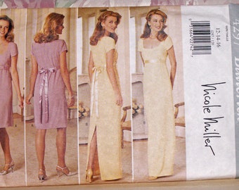 Vintage Butterick Pattern 4297 Sizes (12, 14, 16) Dress and Belt Sewing Pattern, Wedding Bridal