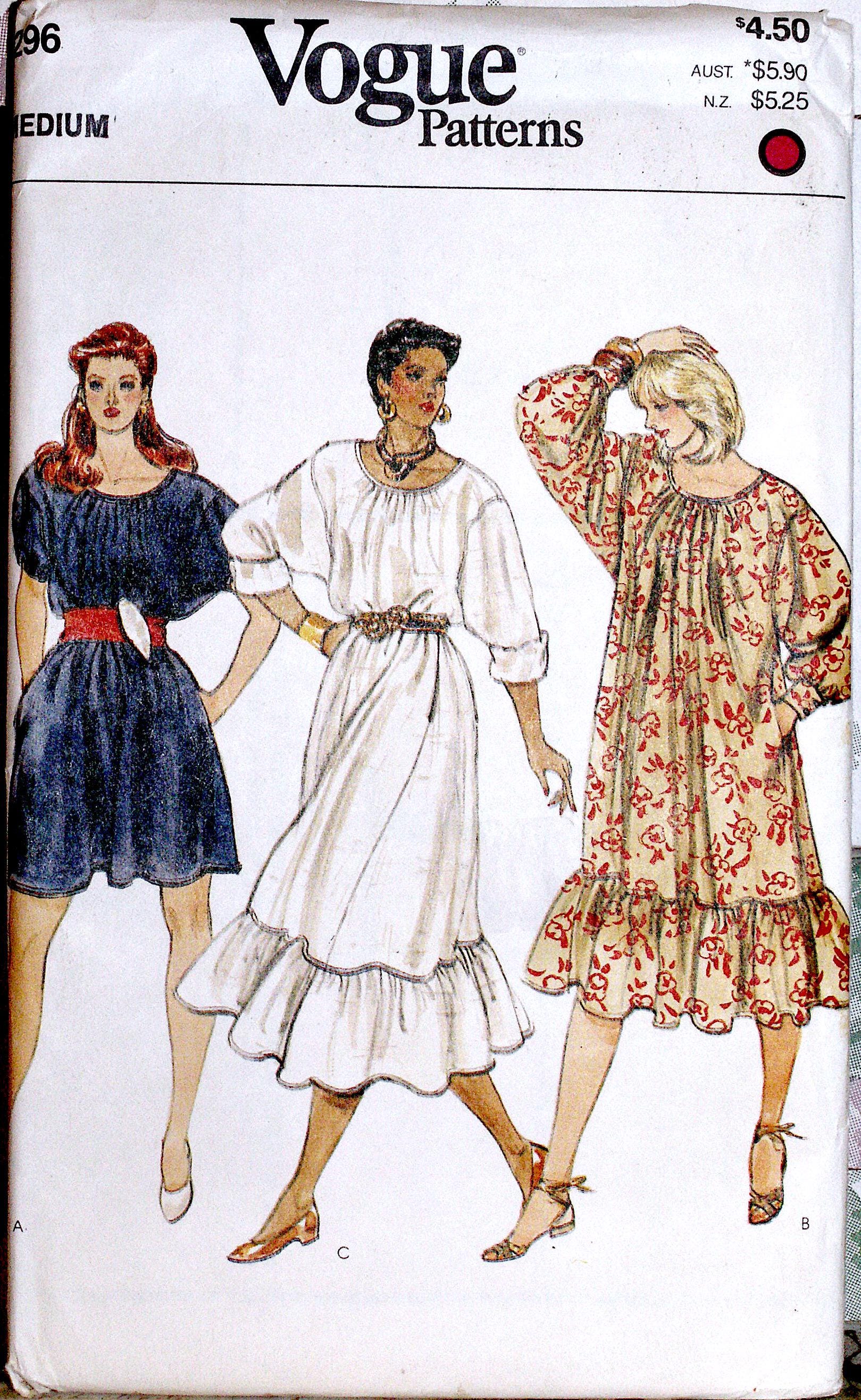Vintage Vogue 8296, Misses' Dress Size Medium (12-14) Sewing