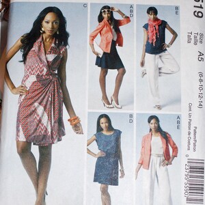 Sewing Pattern McCall’s M6519 Sizes 6-14 Women / Misses Wrap Dress Jacket Top Pants, UNCUT, Factory Folded