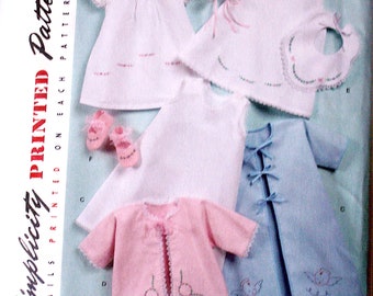 Simplicity Baby Pattern 2900 Sizes XXS-L 1952 Reproduction Pattern - Baby Layette Pattern, Dress, Slip, Kimono, Sacque & More