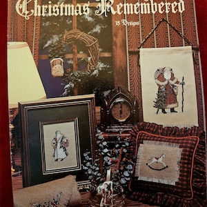 OOP Vintage Leisure Arts #508 Broszura do haftu krzyżykowego Christmas Remembered, #S