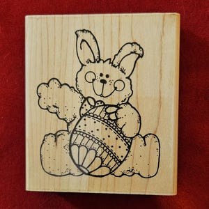 Carimbo de borracha vintage D.O.T.S. Q139 Easter Bunny, #S