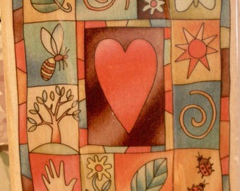 Vintage Rubber Stamp from Uptown Rubber Stamps # L26026 "Nature Heart" Junk Journal, Craft Paper Scrapbook, Cards, Gift Tags
