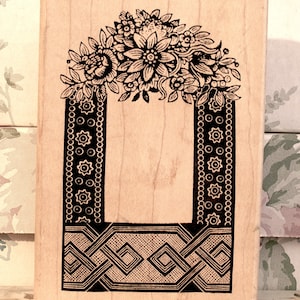 ビンテージ ラバー スタンプ、A Stamp in the Hand Co. R-1999 Shrine Frame #2 ラバー スタンプ 印刷可能なカード、招待状、グリーティング カードなど