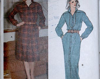 Vintage VOGUE-patroon # 7745 maat 10 mist zeer loszittende jurk in 2 lengtes naaipatroon, vintage patroon jaren 1970