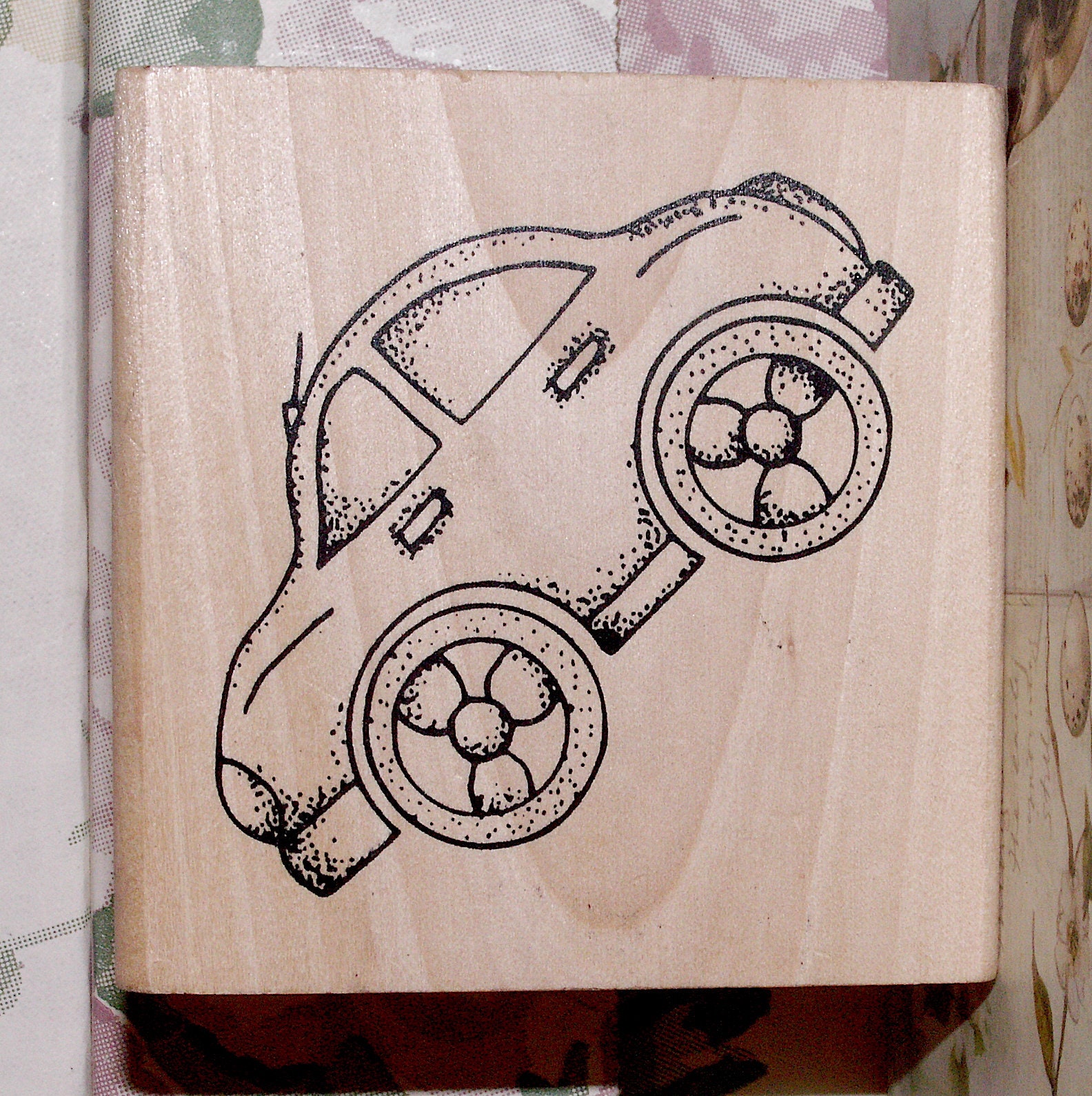 Children Playing on Toy Car RUBBER STAMP, Children Stamp, Kid Stamp,  Children Playing, Kids on Cars Stamp, Playing Kids Stamp, Having Fun 
