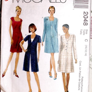 Vintage McCall&#39;s Pattern # 2048 Sewing Pattern, Misses Dress & Unlined Jacket, Lagenlook, Size C 10, 12, 14 UNCUT Vintage Pattern 1999