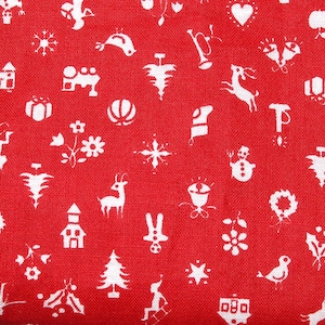Tessuto natalizio, tessuto per trapunte, FQ Fat Quarter, 100% cotone, 18&quot;x 22&quot; Quilting, artigianato, tessuto vintage, tessuto per le feste, tessuto rosso