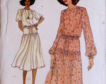 Vintage VOGUE-patroon uit de jaren 70 # 9844 maat 12 jurk mist naaipatroon, zeer gemakkelijk te naaien